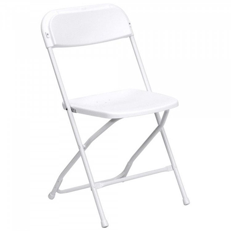 White folding chair