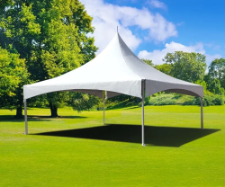 20x20 white, high-peak frame tent
